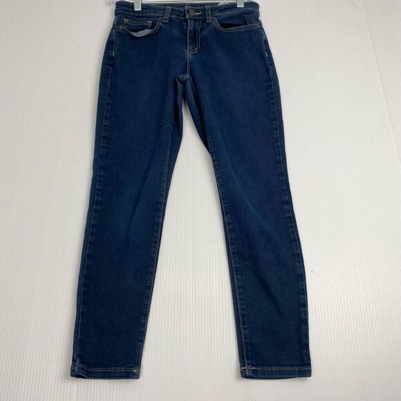 Michael Kors Womens Size 4 Dark Wash Mid Rise Izzy Cropped Skinny Jeans Stretch - Picture 11 of 12